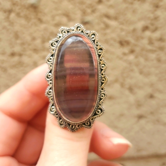 New Oversized Fluorite 925 Silver Ring. - Picture 15 of 16